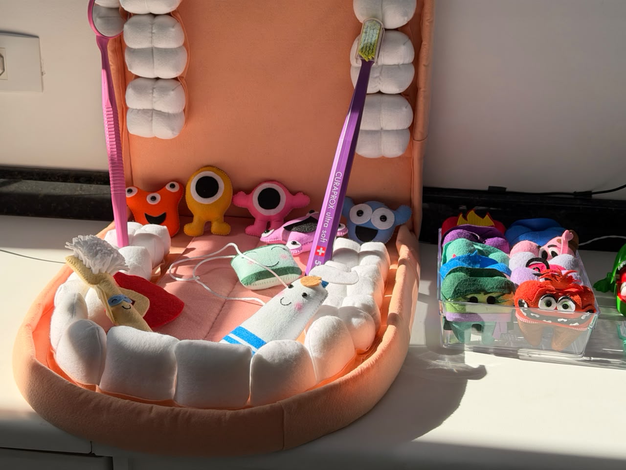 Materiais e brinquedos usados no consultório